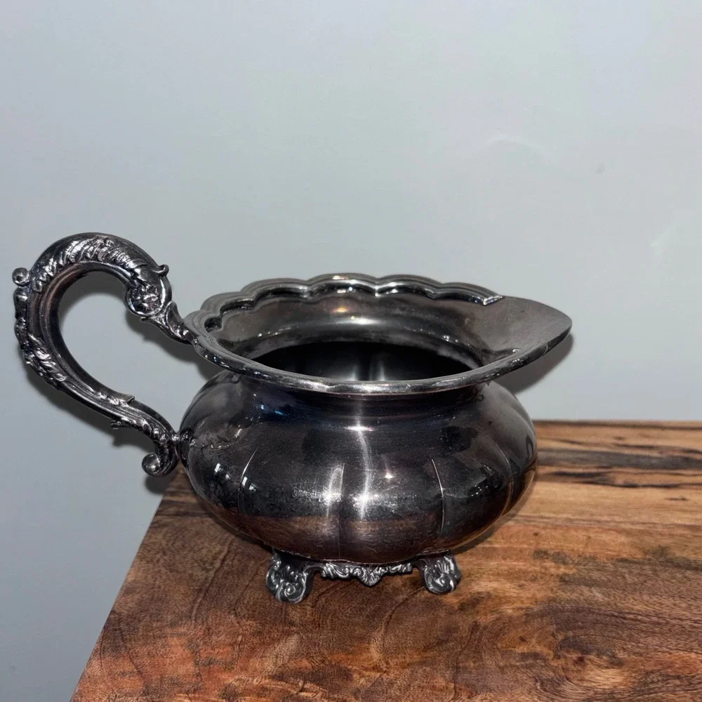 Victorian Plate EPBM 377 Silver‎ Creamer and Sugar Bowl Set Vintage Ornate